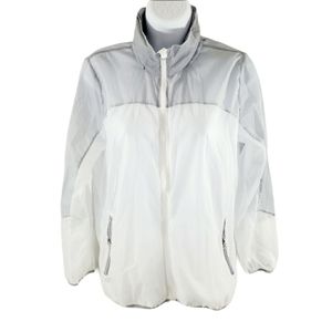 Lightweight Grey Hooded Windbreaker Sz L
